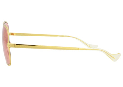 Gucci Square-Frame Metal Sunglasses Gold/Red (GG1063S-30012261-001-70048)