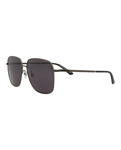 Gucci Square-Frame Metal Sunglasses Ruthenium Ruthenium Smoke (GG0987SA-30011194-001)