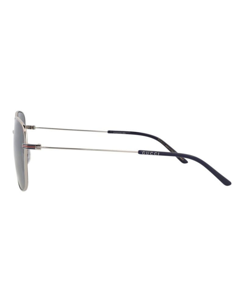 Gucci Square-Frame Metal Sunglasses Silver/Silver/Blue (GG1464SA-30014464-004)