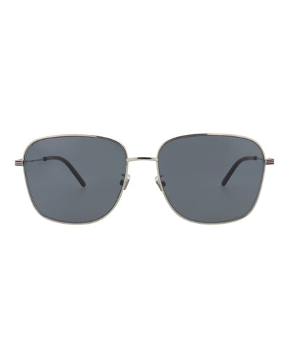 Gucci Square-Frame Metal Sunglasses Silver/Silver/Blue (GG1464SA-30014464-004)