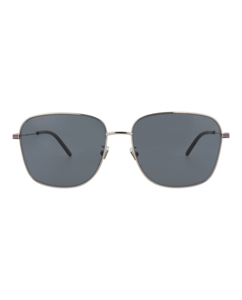 Gucci Square-Frame Metal Sunglasses Silver/Silver/Blue (GG1464SA-30014464-004)