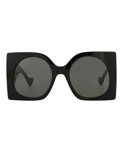 Gucci Square-Frame Recycled Acetate Sunglasses Black/Black/Grey (GG1254S-30013851-001)