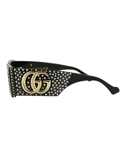 Gucci Square-Frame Recycled Acetate Sunglasses Black Black Grey (GG1425S-30014487-005)