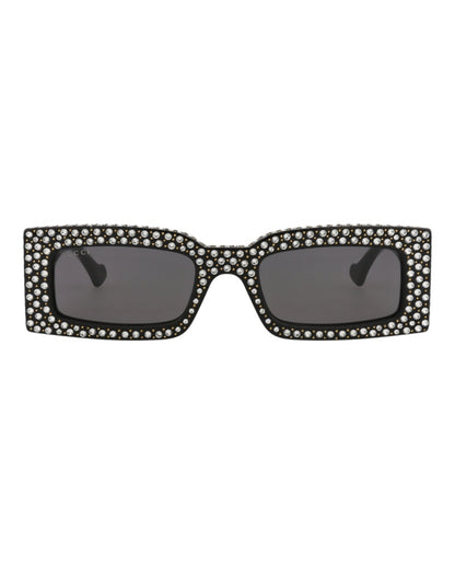 Gucci Square-Frame Recycled Acetate Sunglasses Black Black Grey (GG1425S-30014487-005)