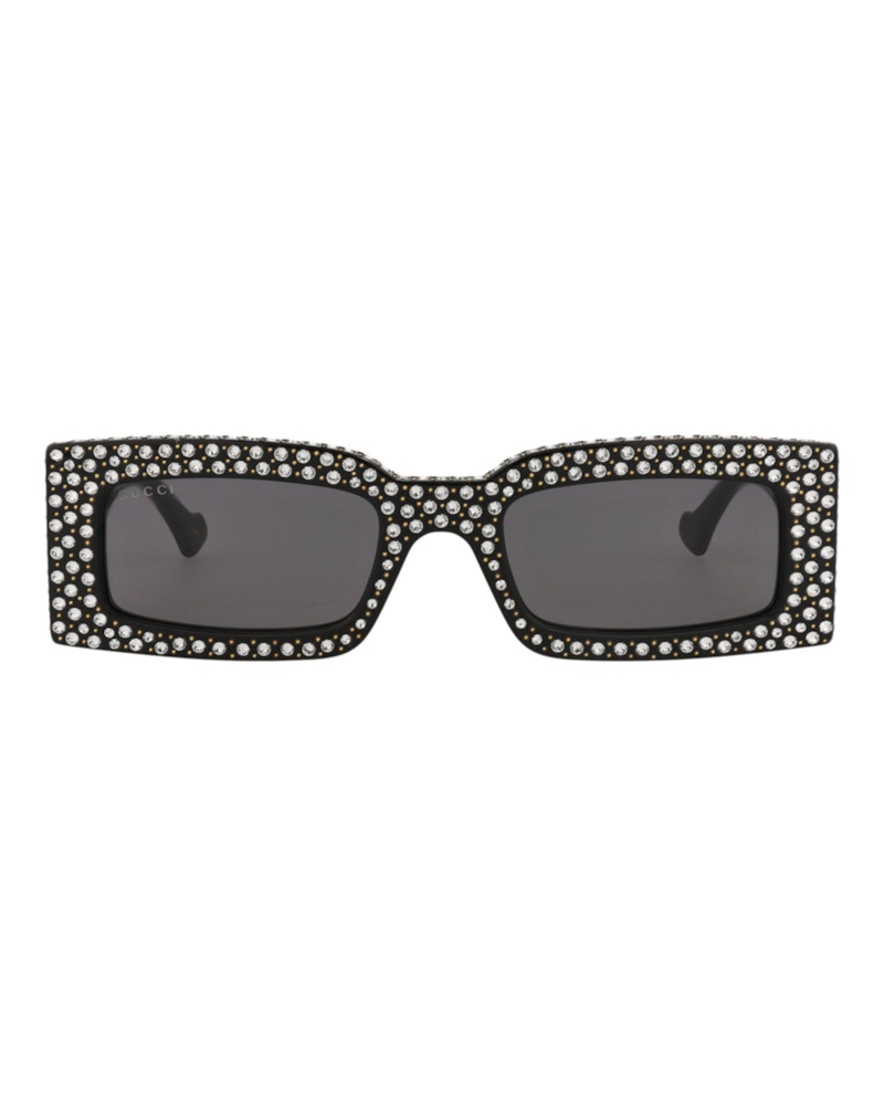 Gucci Square-Frame Recycled Acetate Sunglasses Black Black Grey (GG1425S-30014487-005)