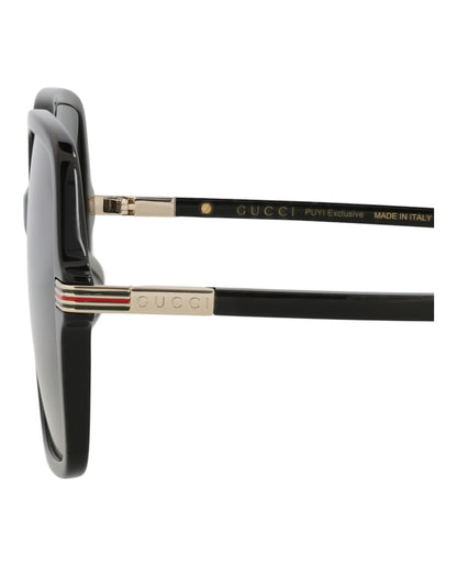 Gucci Square-Frame Recycled Acetate Sunglasses Black/Black/Grey (GG1448SA-30014448-005)