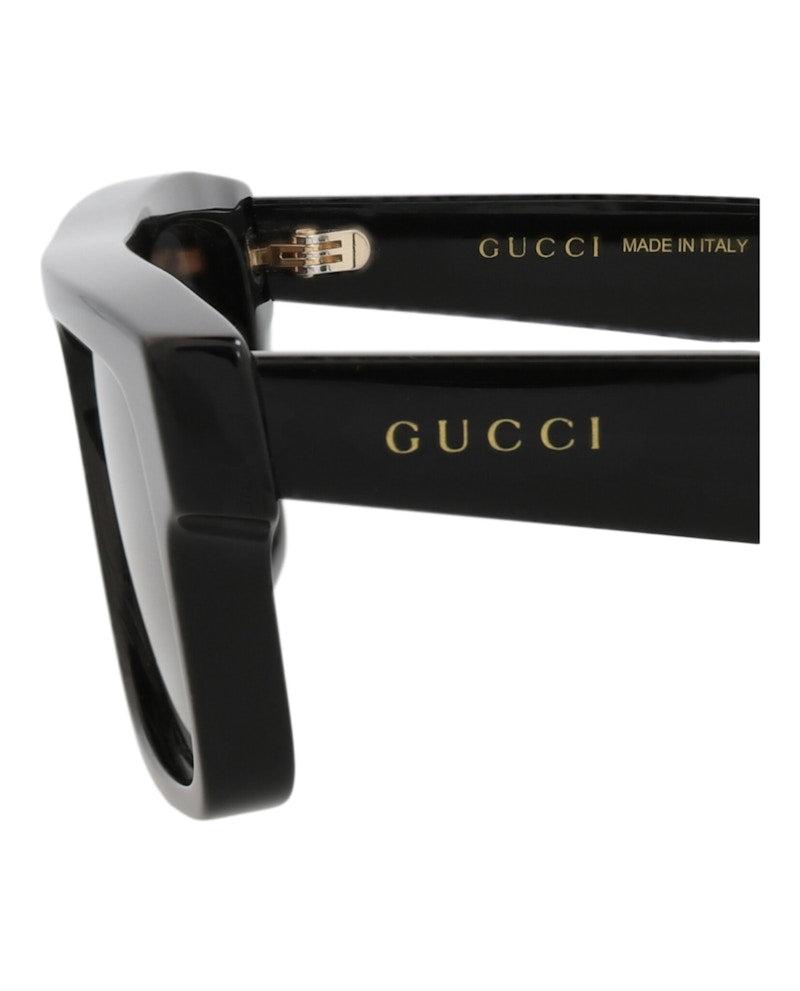 Gucci Square-Frame Recycled Acetate Sunglasses Black Black Grey (GG1616S-30014937-001)