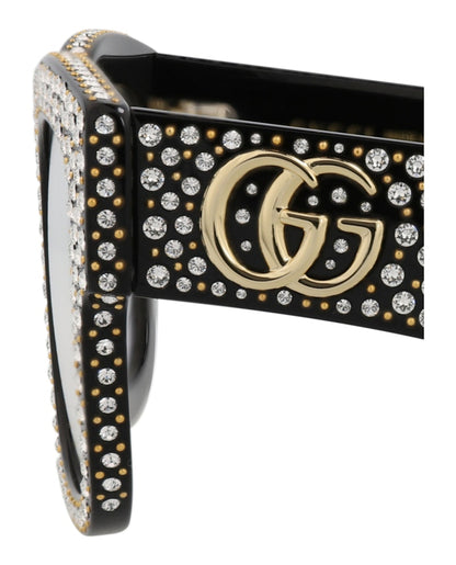 Gucci Square-Frame Recycled Acetate Sunglasses Black Black Transparent (GG1423S-30014529-001)