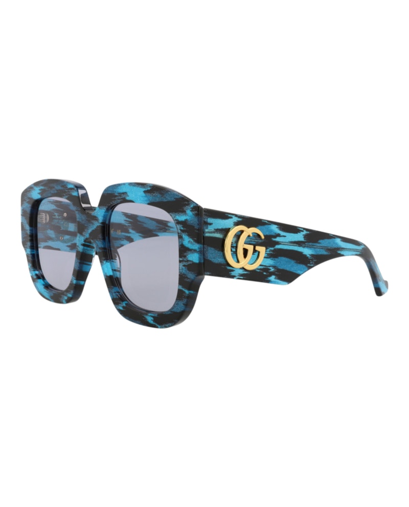 Gucci Square-Frame Recycled Acetate Sunglasses Black Black Violet (GG1546S-30014824-003)