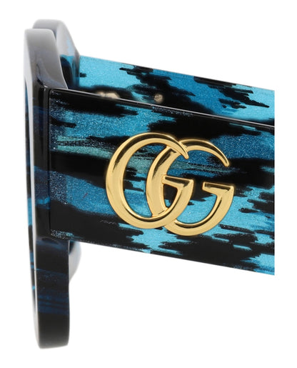 Gucci Square-Frame Recycled Acetate Sunglasses Black Black Violet (GG1546S-30014824-003)