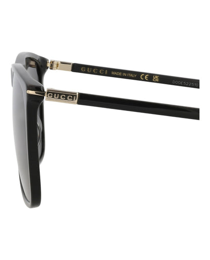 Gucci Square-Frame Recycled Acetate Sunglasses Black/Gold/Grey (GG1269S-30013857-001)