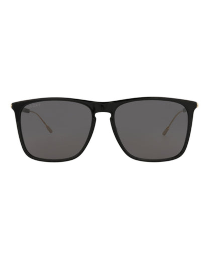 Gucci Square-Frame Recycled Acetate Sunglasses Black/Gold/Grey (GG1269S-30013857-001)