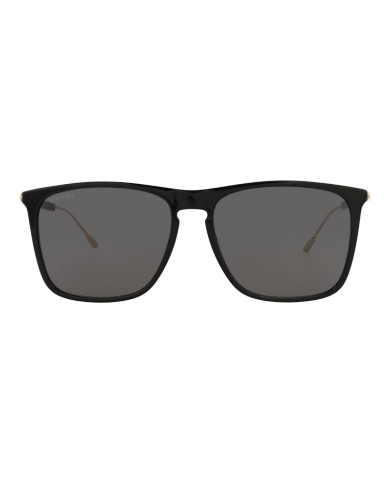 Gucci Square-Frame Recycled Acetate Sunglasses Black/Gold/Grey (GG1269S-30013857-001)