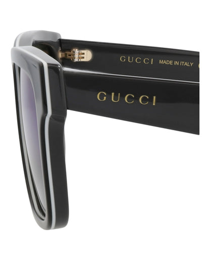 Gucci Square-Frame Recycled Acetate Sunglasses Black Grey Blue (GG1618SA-30015101-003)