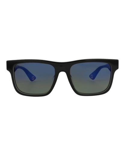 Gucci Square-Frame Recycled Acetate Sunglasses Black Grey Blue (GG1618SA-30015101-003)