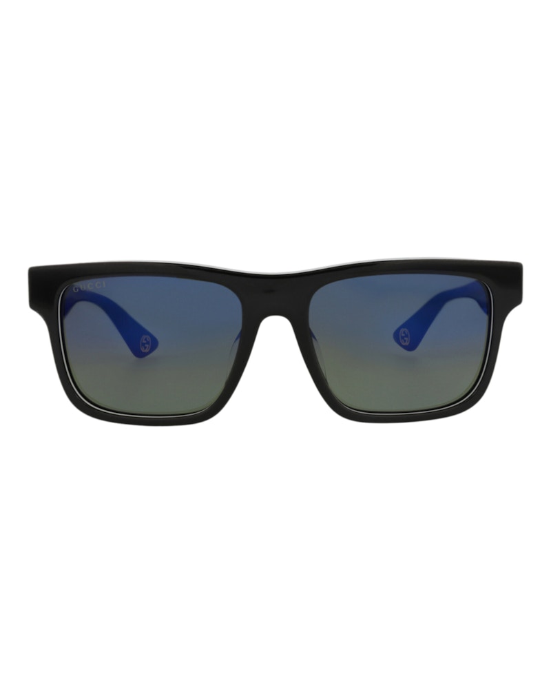 Gucci Square-Frame Recycled Acetate Sunglasses Black Grey Blue (GG1618SA-30015101-003)