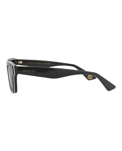 Gucci Square-Frame Recycled Acetate Sunglasses Black Grey Blue (GG1641SA-30015104-003)