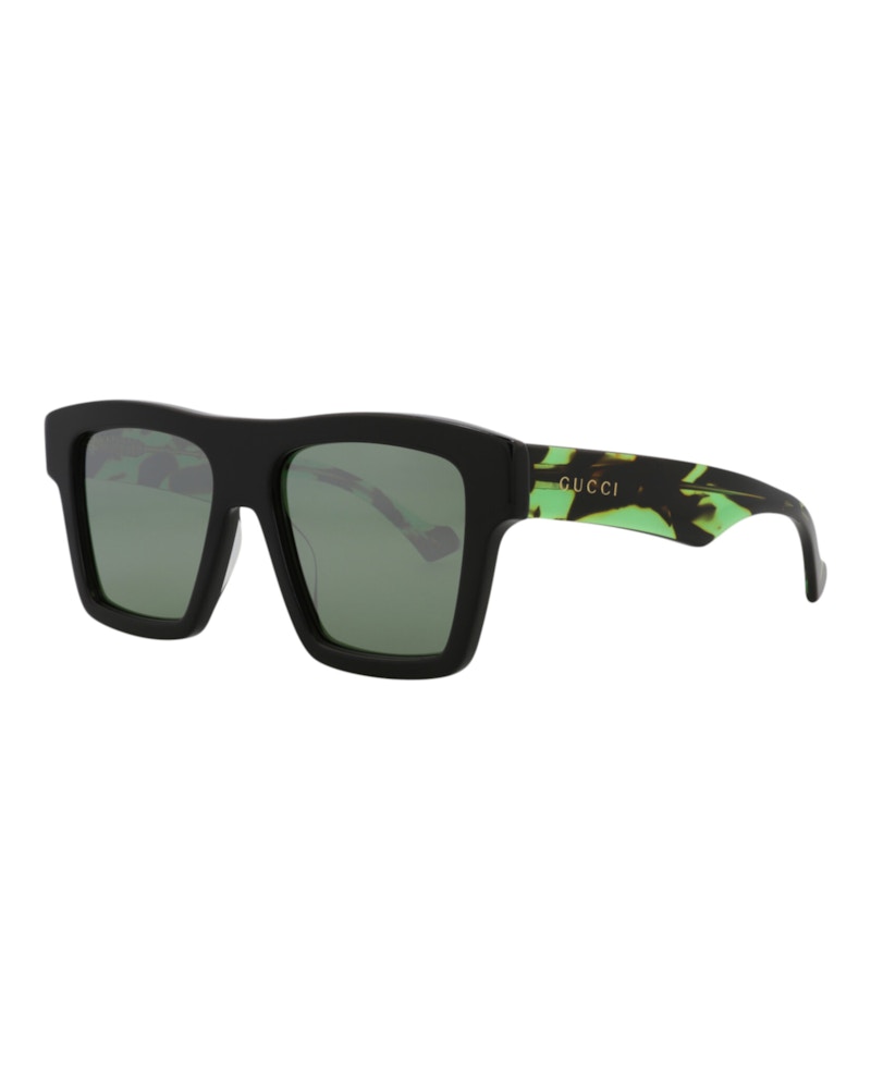 Gucci Square-Frame Recycled Acetate Sunglasses Black Havana Green (GG0962S-30011191-013)