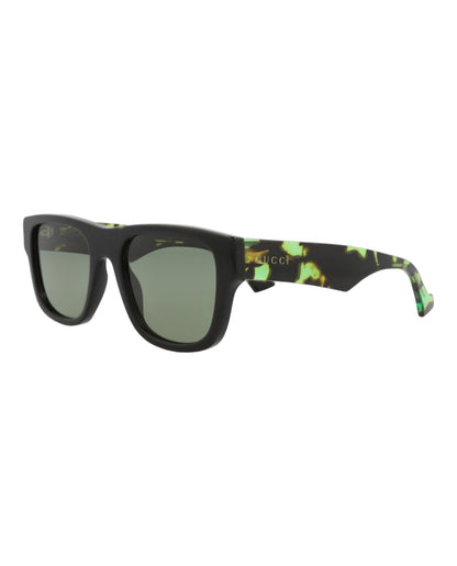 Gucci Square-Frame Recycled Acetate Sunglasses Black Havana Green (GG1427S-30014475-005)