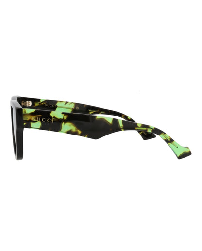 Gucci Square-Frame Recycled Acetate Sunglasses Black Havana Green (GG1427S-30014475-005)