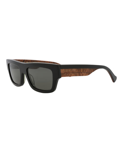 Gucci Square-Frame Recycled Acetate Sunglasses Black Havana Grey (GG1301S-30013924-001)