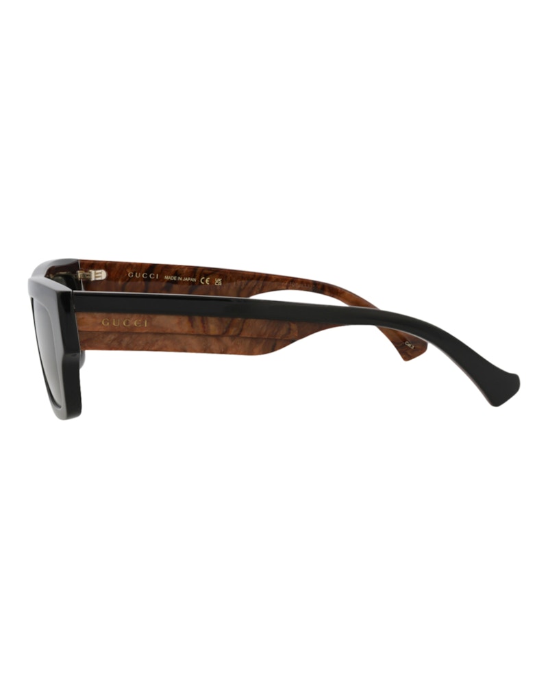 Gucci Square-Frame Recycled Acetate Sunglasses Black Havana Grey (GG1301S-30013924-001)