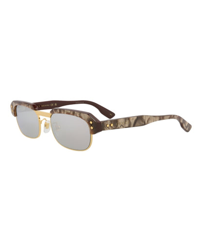 Gucci Square-Frame Recycled Acetate Sunglasses Brown/Brown/Silver (GG1480S-30014510-002)