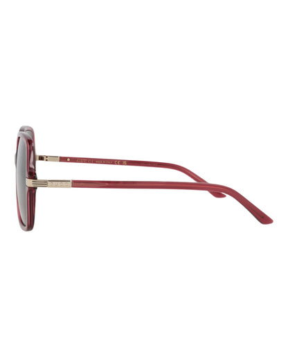 Gucci Square-Frame Recycled Acetate Sunglasses Burgundy Burgundy Brown (GG1449S-30014449-004)