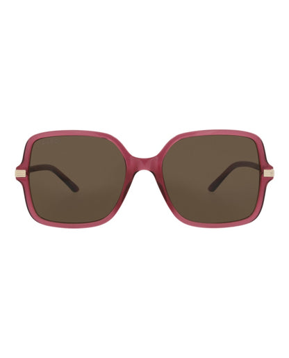 Gucci Square-Frame Recycled Acetate Sunglasses Burgundy Burgundy Brown (GG1449S-30014449-004)