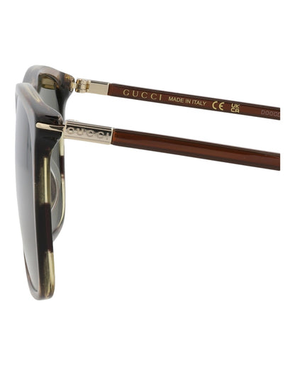Gucci Square-Frame Recycled Acetate Sunglasses Havana/Gold/Green (GG1269S-30013857-003)