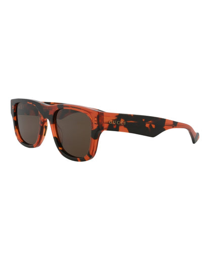Gucci Square-Frame Recycled Acetate Sunglasses Havana Havana Brown (GG1427S-30014475-004)
