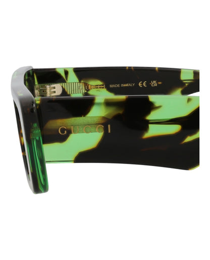 Gucci Square-Frame Recycled Acetate Sunglasses Havana Havana Green (GG1331S-30013890-008)