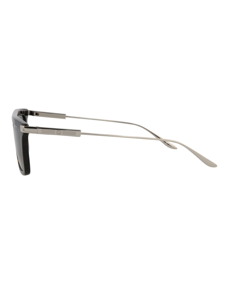 Gucci Square-Frame Recycled Acetate Sunglasses Havana/Silver/Green (GG1437S-30014438-002)