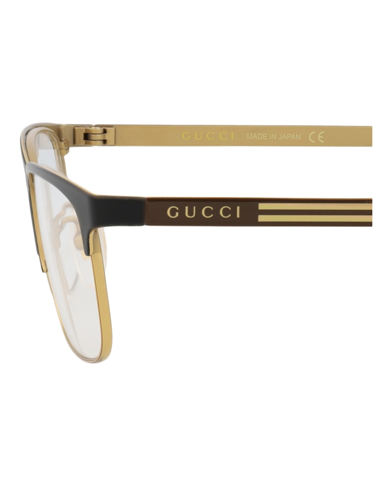 Gucci Square-Frame Titanium Optical Frames Black Brown Transparent (GG0700OJ-30008639-002)