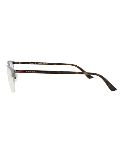 Gucci Square-Frame Titanium Optical Frames Ruthenium Havana Transparent (GG0132OJ-30001567-003)