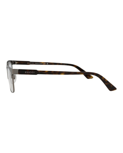 Gucci Square-Frame Titanium Optical Frames Ruthenium Havana Transparent (GG0494OJ-30006523-002)
