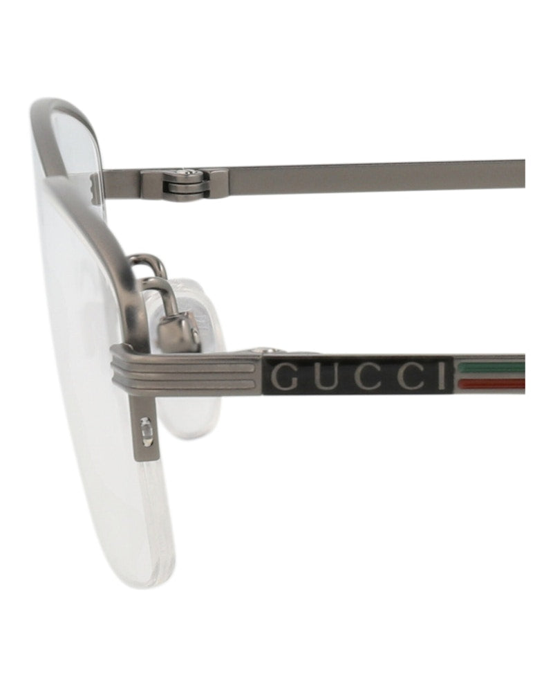 Gucci Square-Frame Titanium Optical Frames Ruthenium Ruthenium Transparent (GG1060OJ-30011720-001)