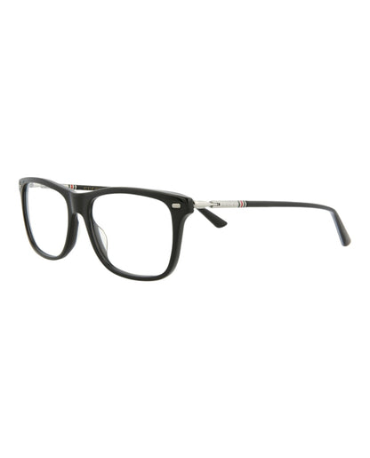 Gucci Square Rectangle Optical Frames Black/Ruthenium/Transparent (GG0519O-30007690-005)