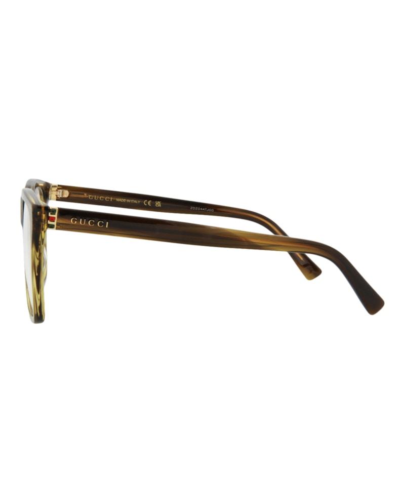Gucci Square Rectangle Optical Frames Havana/Gold/Transparent (GG0452O-30006486-004)