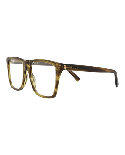 Gucci Square Rectangle Optical Frames Havana/Gold/Transparent (GG0452O-30006486-004)