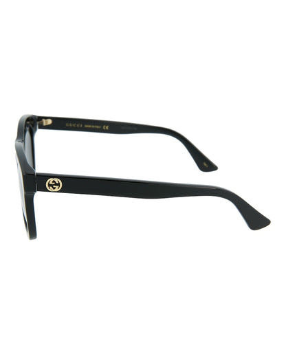 Gucci Square Rectangle Sunglasses Black/Black/Grey (GG0326S-30002857-001)