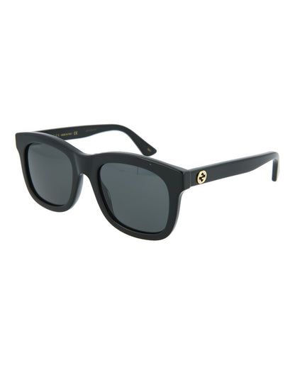Gucci Square Rectangle Sunglasses Black/Black/Grey (GG0326S-30002857-001)