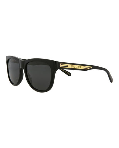 Gucci Square Rectangle Sunglasses Black/Black/Grey (GG0980S-30011204-001)
