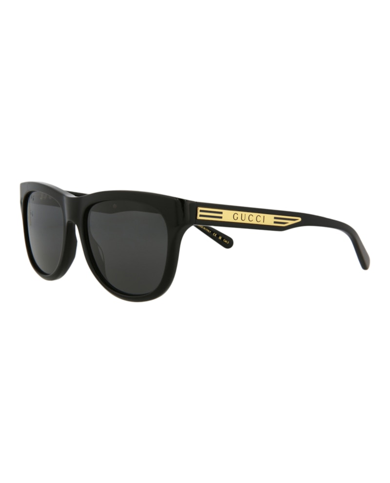 Gucci Square Rectangle Sunglasses Black/Black/Grey (GG0980S-30011204-001)