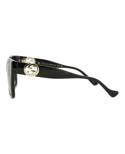 Gucci Square Rectangle Sunglasses Black/Black/Grey (GG1023S-30011717-001)