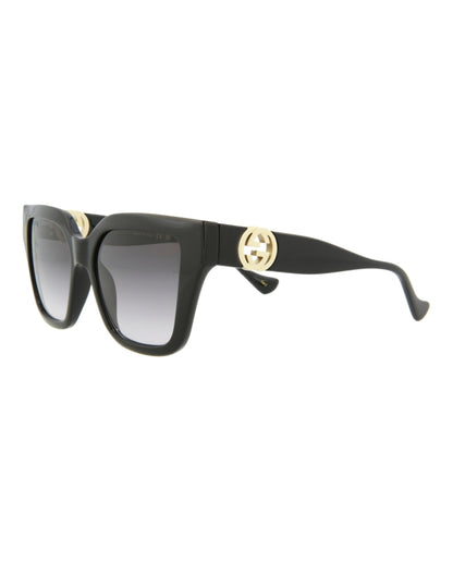 Gucci Square Rectangle Sunglasses Black/Black/Grey (GG1023S-30011717-001)