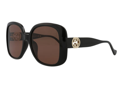 Gucci Square Rectangle Sunglasses Black/Brown (GG1029SA-30011778-005)