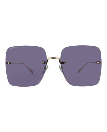 Gucci Square Rectangle Sunglasses Gold Gold Blue (GG1147S-30012721-004)