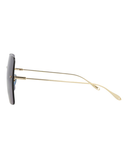 Gucci Square Rectangle Sunglasses Gold Gold Blue (GG1147S-30012721-004)
