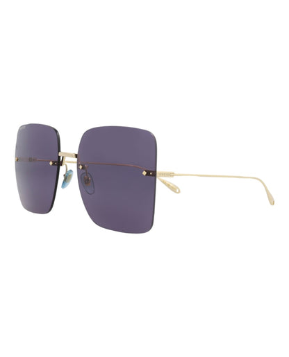 Gucci Square Rectangle Sunglasses Gold Gold Blue (GG1147S-30012721-004)